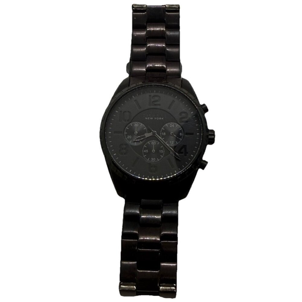 Caravelle New York by Bulova 45B122 Chronograph Quartz Men Watch Black Stainless